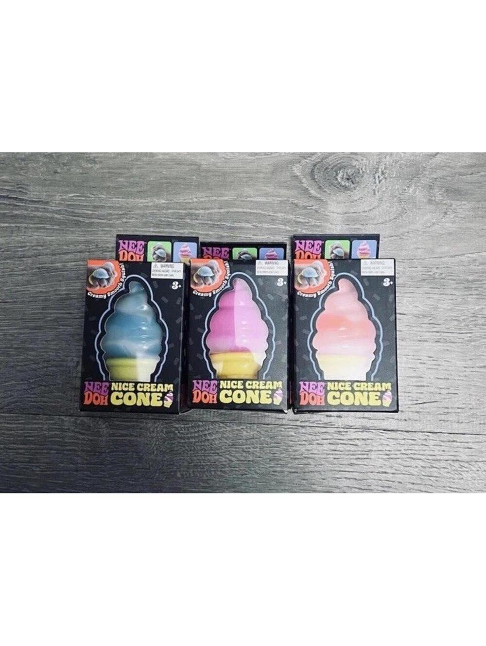 AUTHENTIC Viral Squishy Squish Needoh Nice Ice Cream Cone - ONE RANDOM COLOR